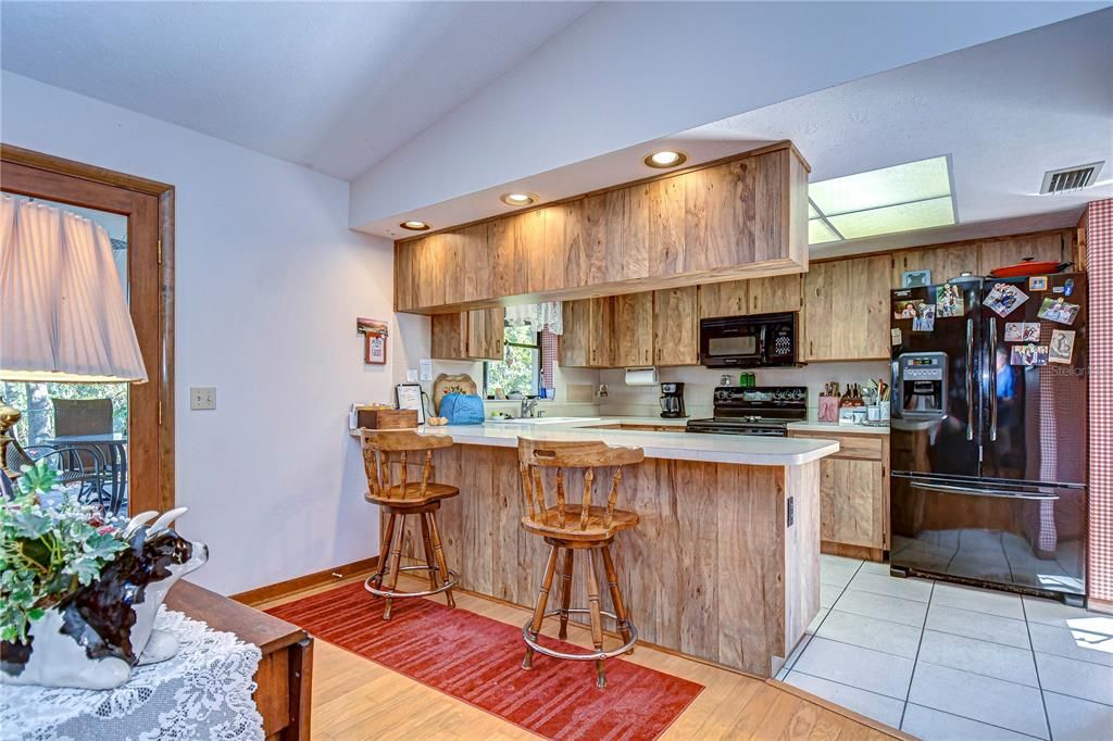 Open kitchen with bar seating!