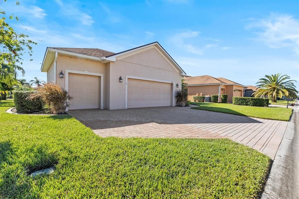 oversized garage with golf cart 3rd stall