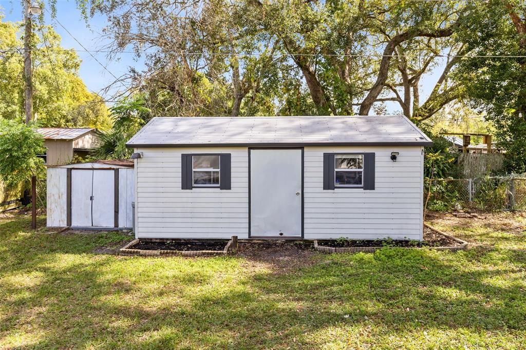 Storage shed with power