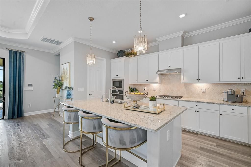 Large island in kitchen