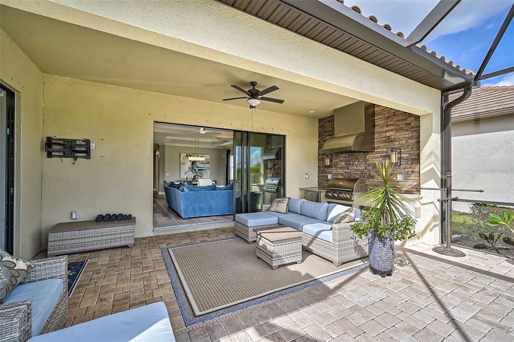 Outdoor living space with kitchen