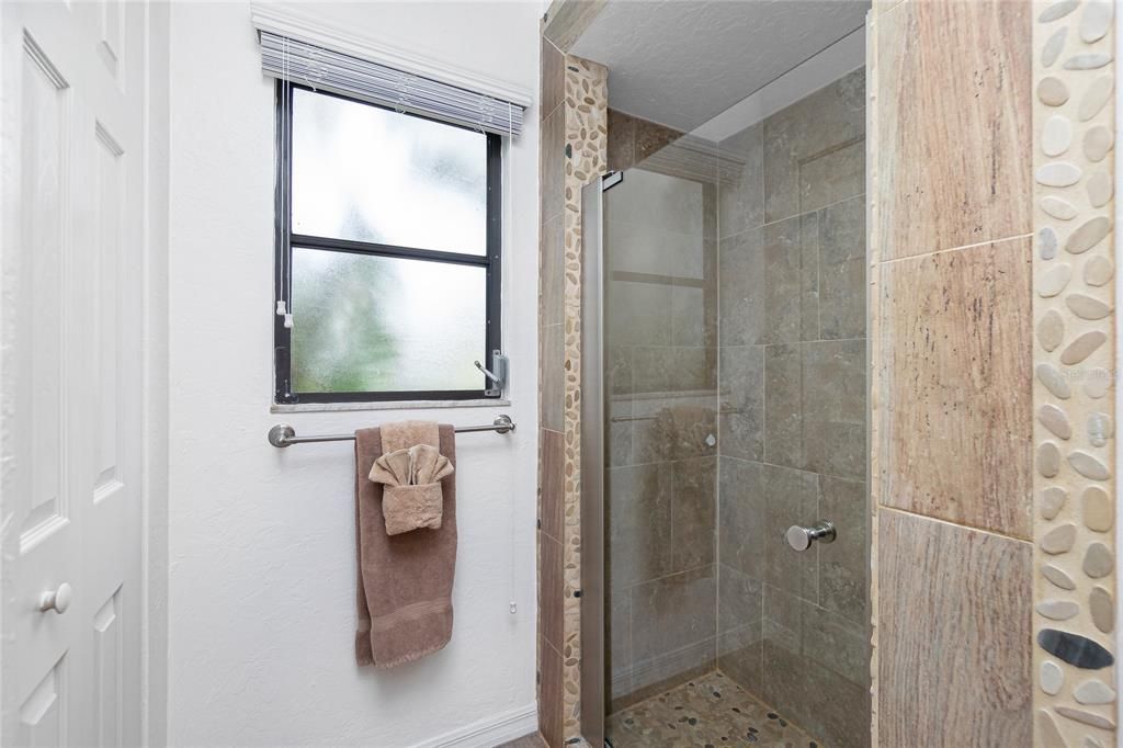 Bathroom Stocked with Towels