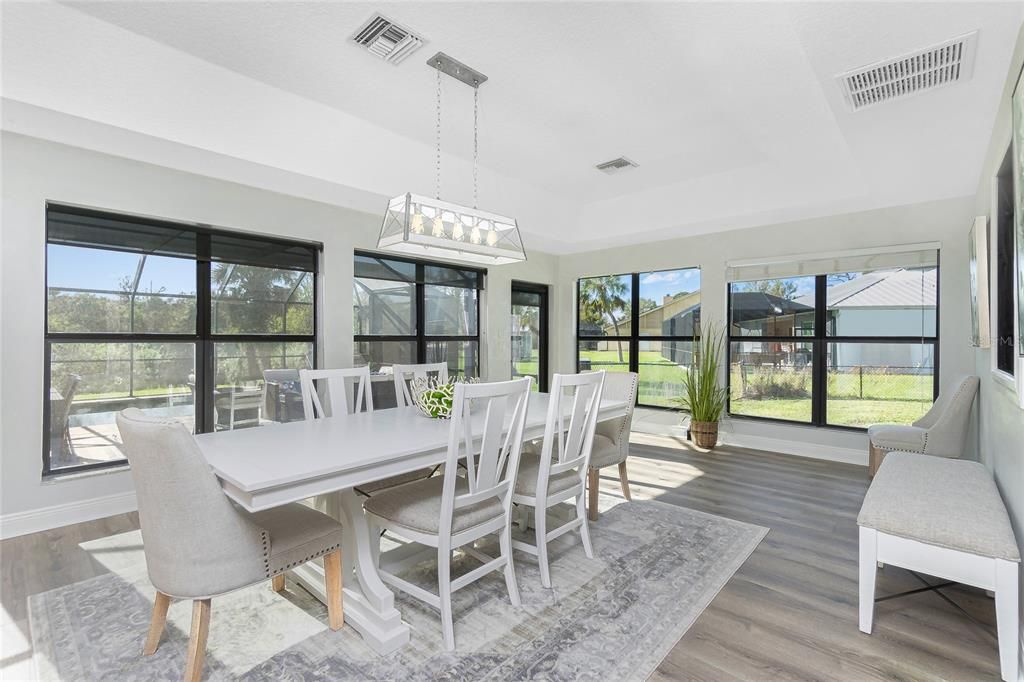 Formal Dining Room with Pool View