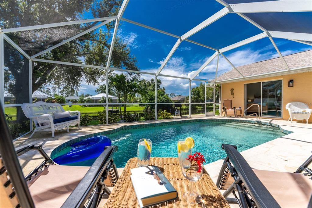 Pool has Sun Loungers for Sun Bathing