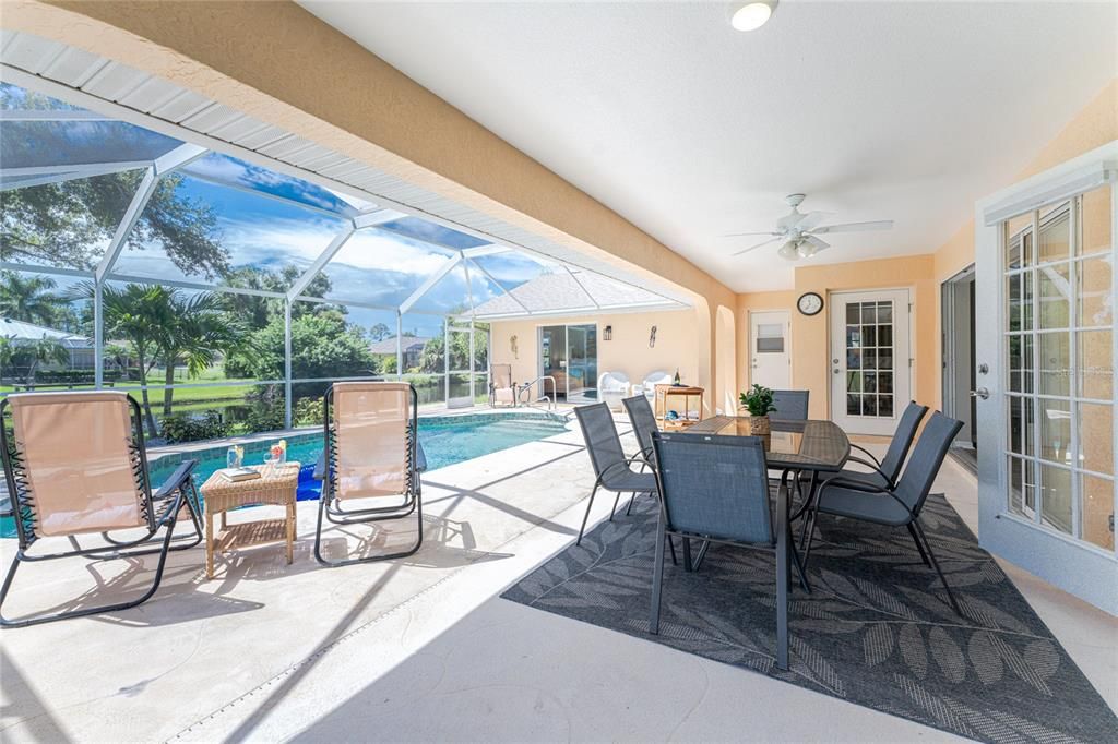 Covered Porch with Ceiling Fan