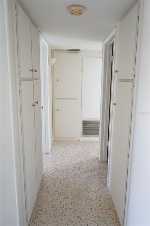 hallway with storage