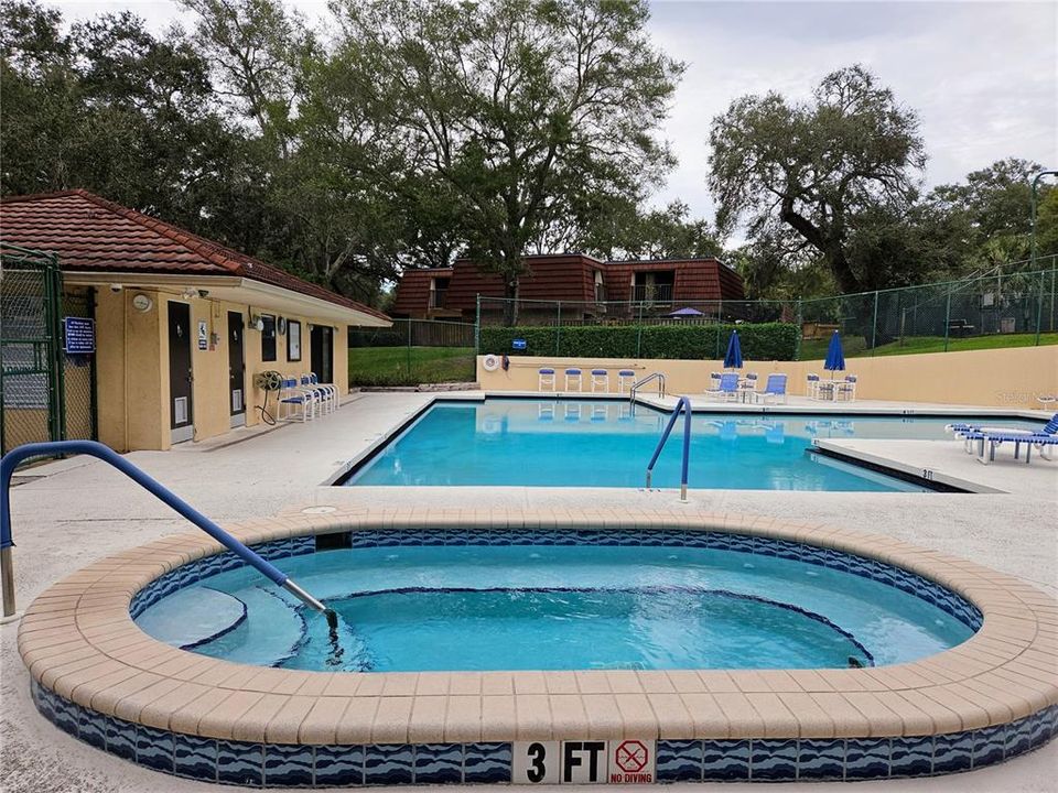 Heated community pool and relaxing spa