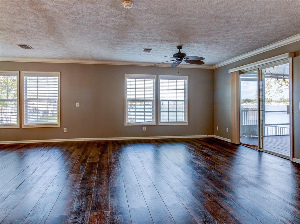 Waterfront Great Room with Dining Room on the Left