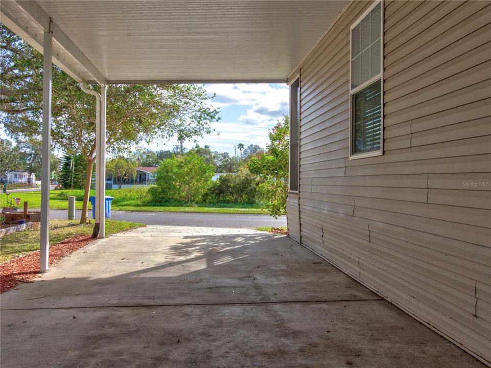 Carport view toward street