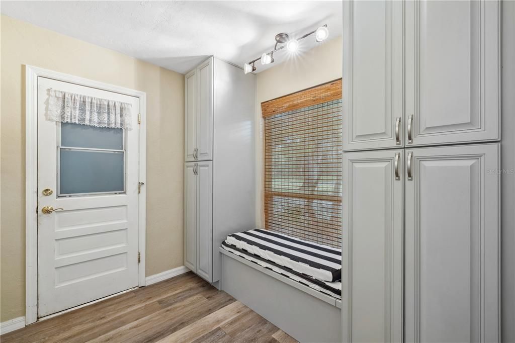 mudroom with new cabinetry 2024