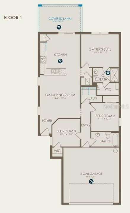 Floor plan with options selected