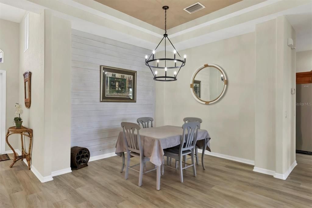 Coastal Chic dining area open to the living room