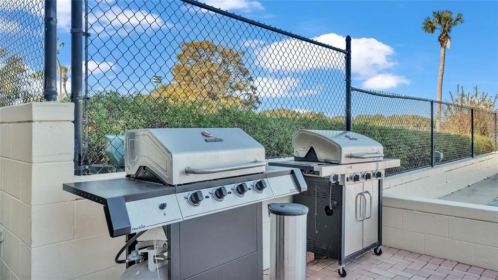 Gas Grill on Pool Deck