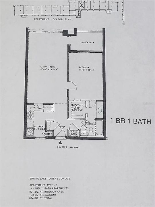 1 Bedroom - 1 Bath Floor Plan