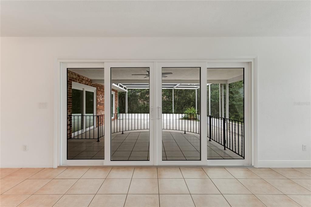 Family Room Sliders-View of Screened Porch