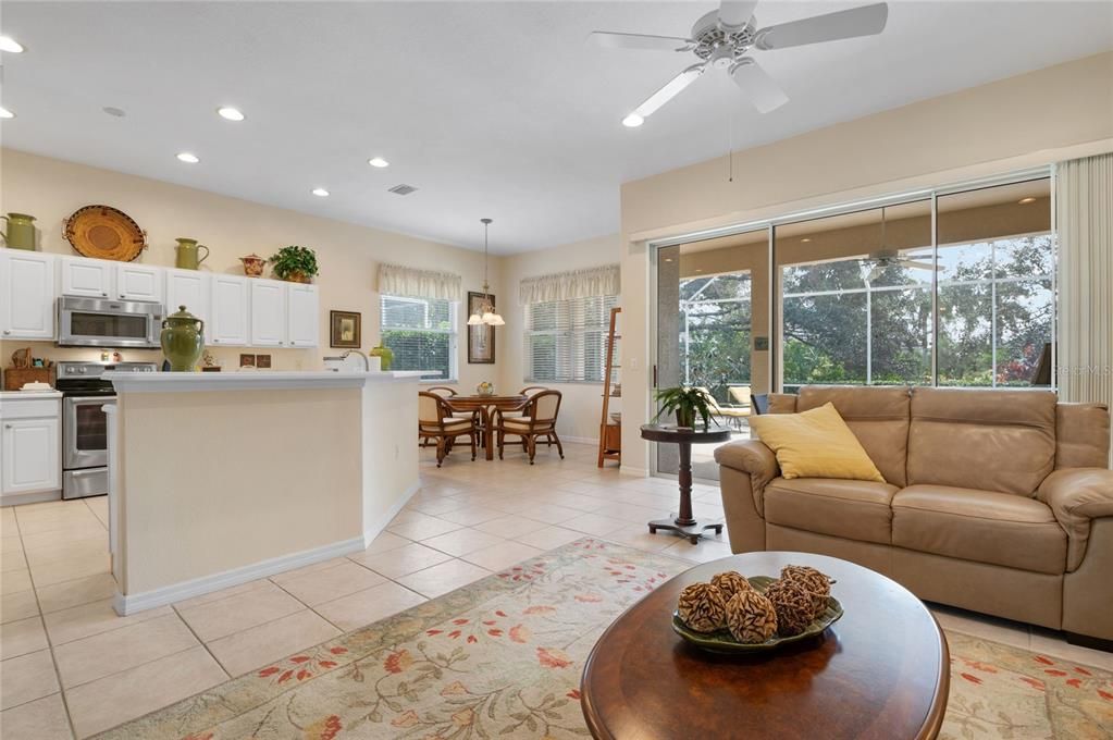 View of kitchen from family room