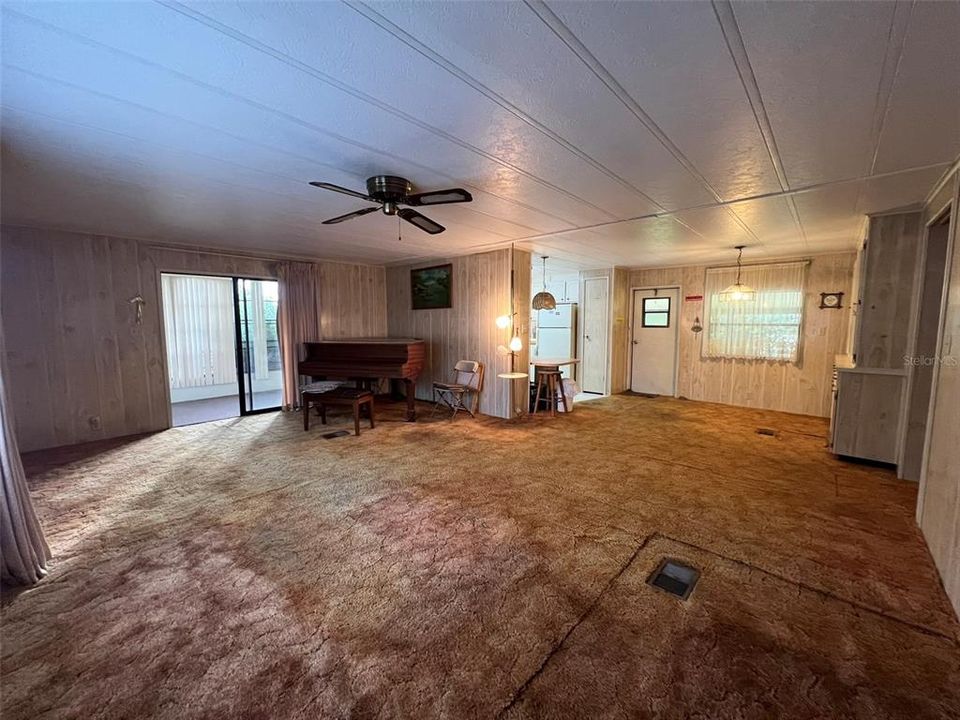 Living Room, Dining Area, and Kitchen