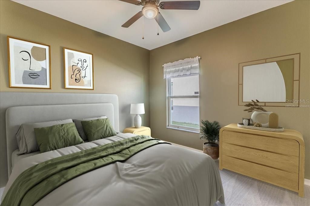 Virtually Staged Guest Bedroom