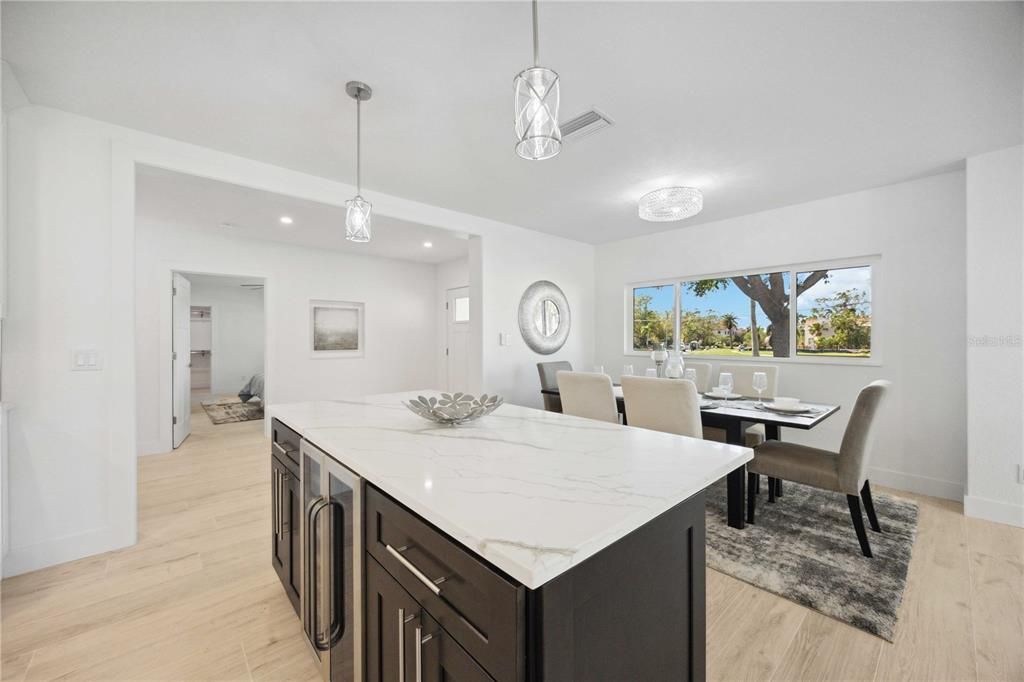 Kitchen Island & Dining Area