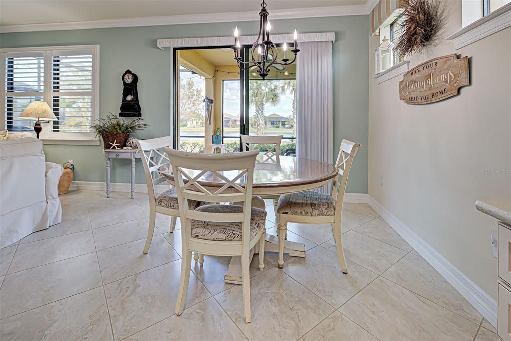 Dining area with water view