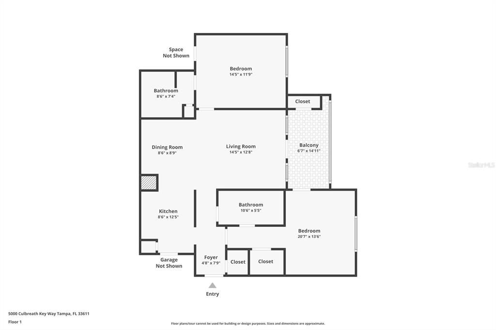 For Sale: $300,000 (2 beds, 2 baths, 1085 Square Feet)