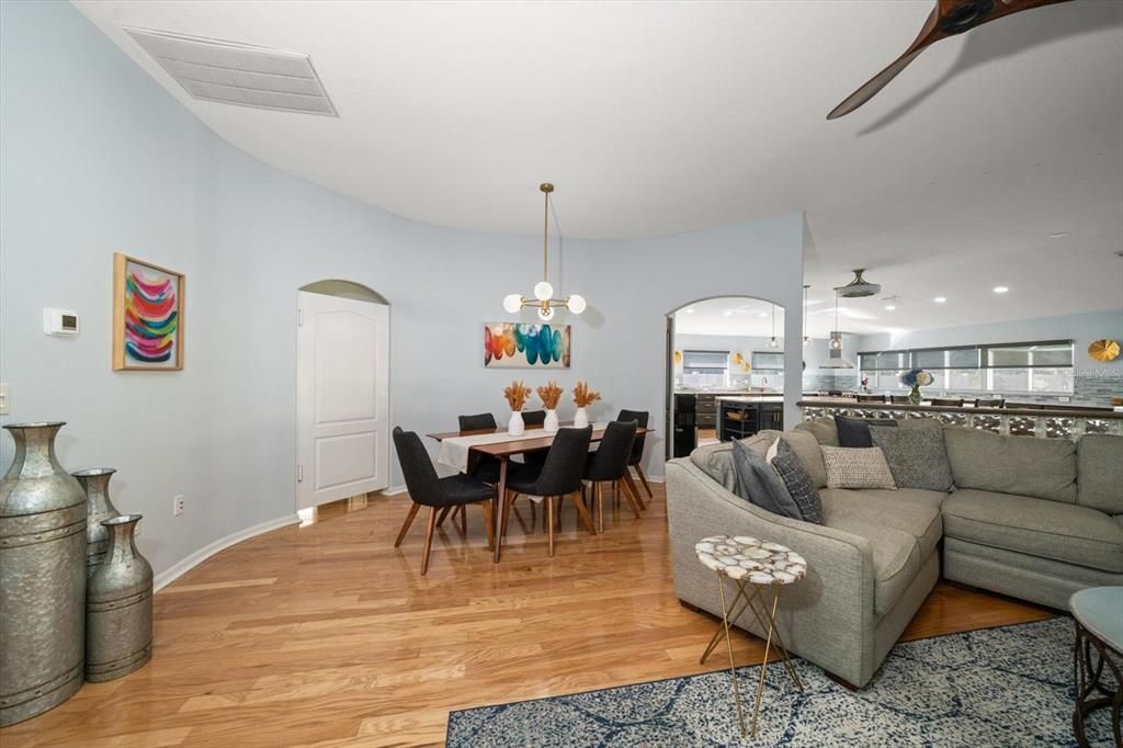 Living room and dining room combination