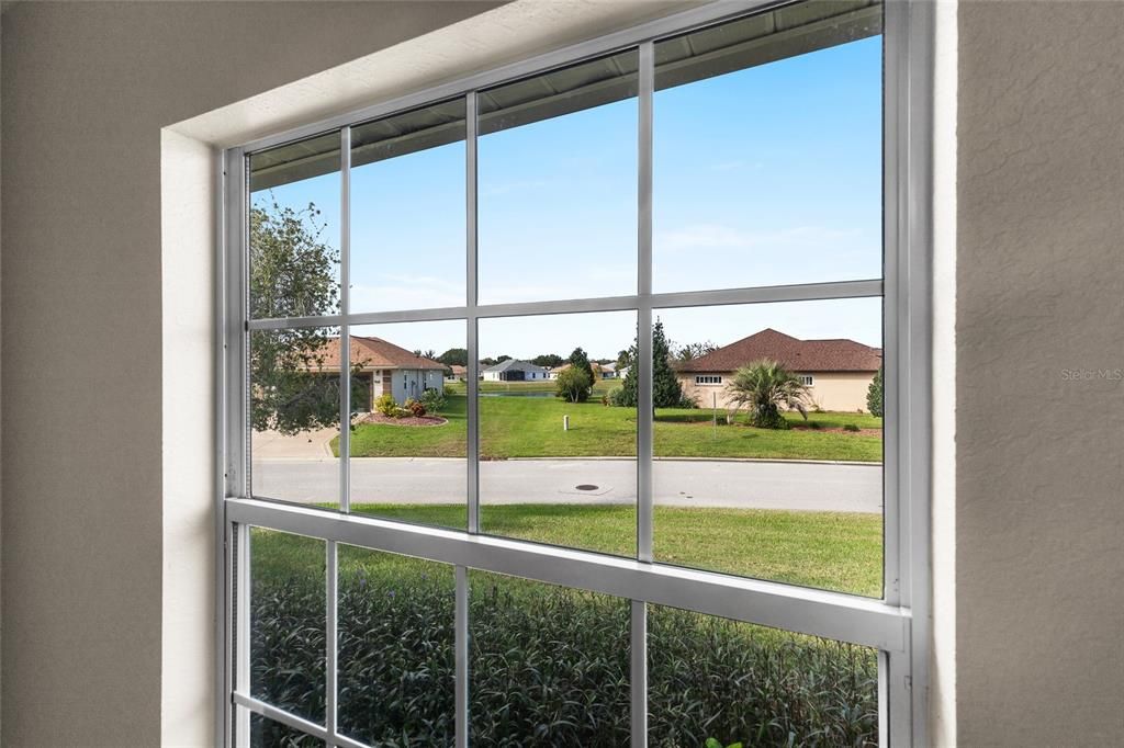 View of lake from living room window