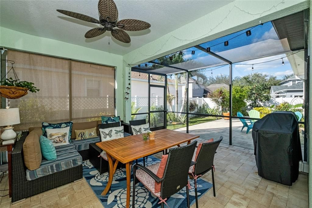 French doors leading to oversized screened back yard