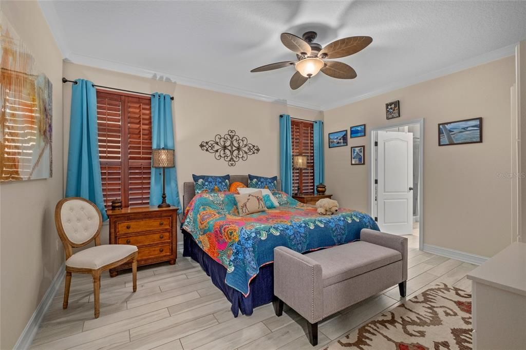 First floor tiled master bedroom