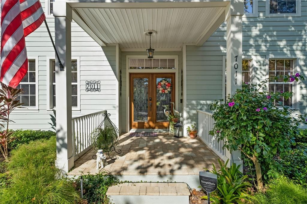 Wood like double front glass doors