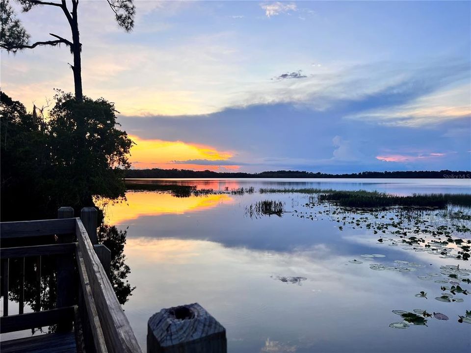 Sunset over dock