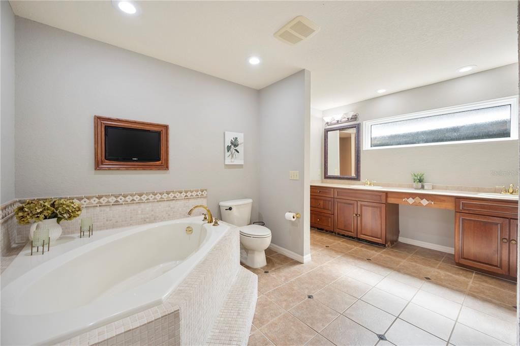 Primary bath with soaker tub