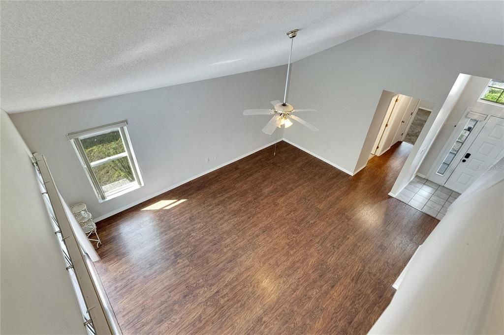 View from loft to Great room