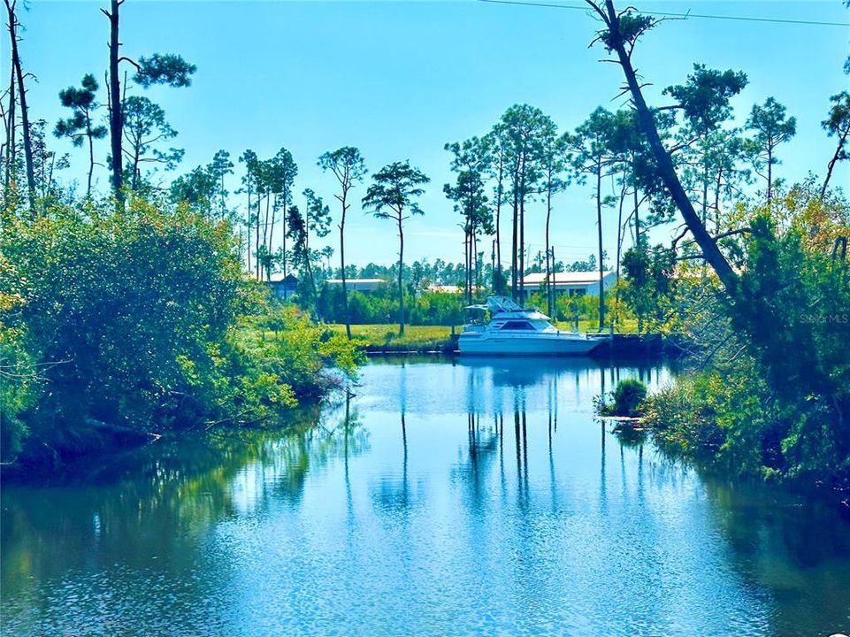 Wetappo Creek view / neighbor's boat