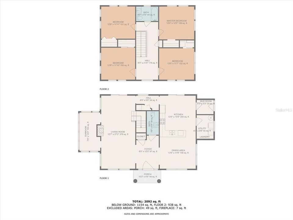 Entire home floor plan w/ room dimensions