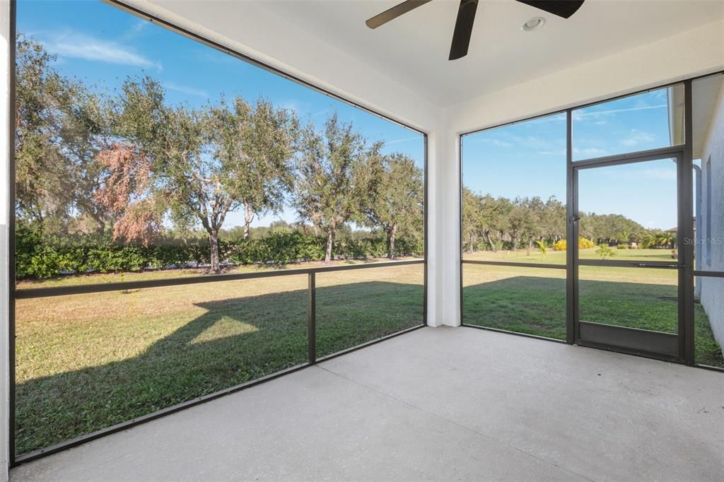 Backyard screened in patio