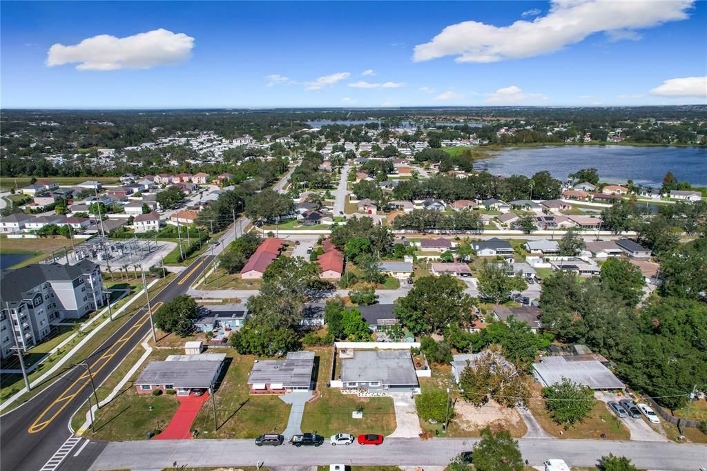 Aerial of the home and surrounding area