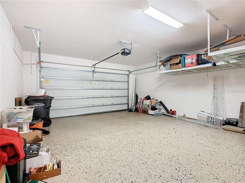 Double Car Garage with overhead storage!!