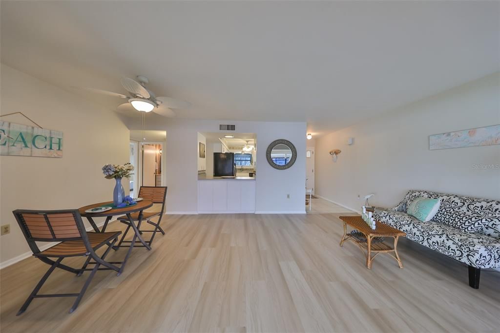 Open Living Room/ Dining Room Combo, New LVT Flooring