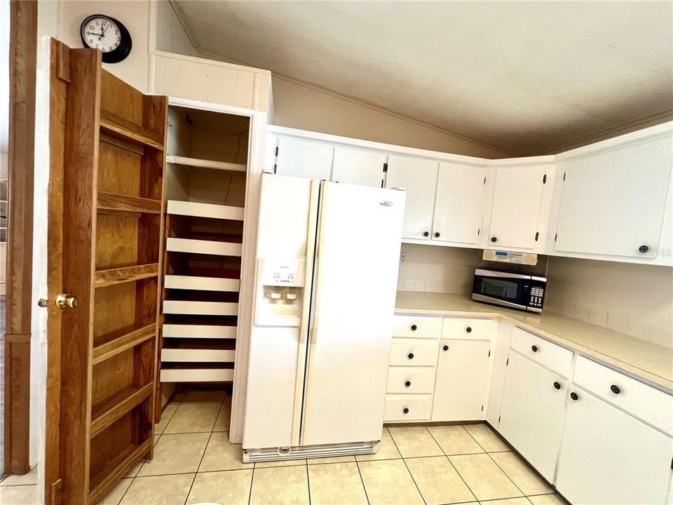 Closet pantry with sliding shelves!