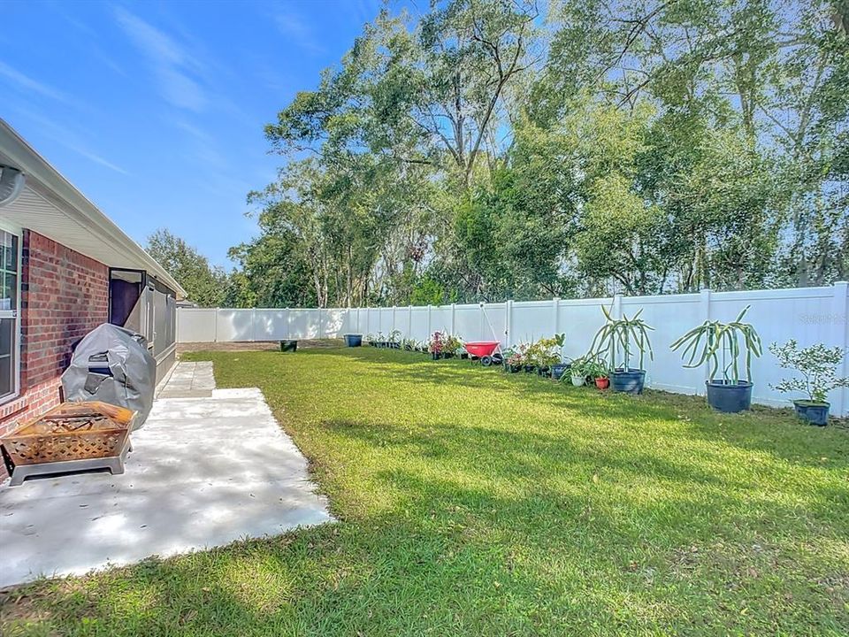 Patio area of backyard - great place for your BBQ and to sit & enjoy your beautiful big backyard