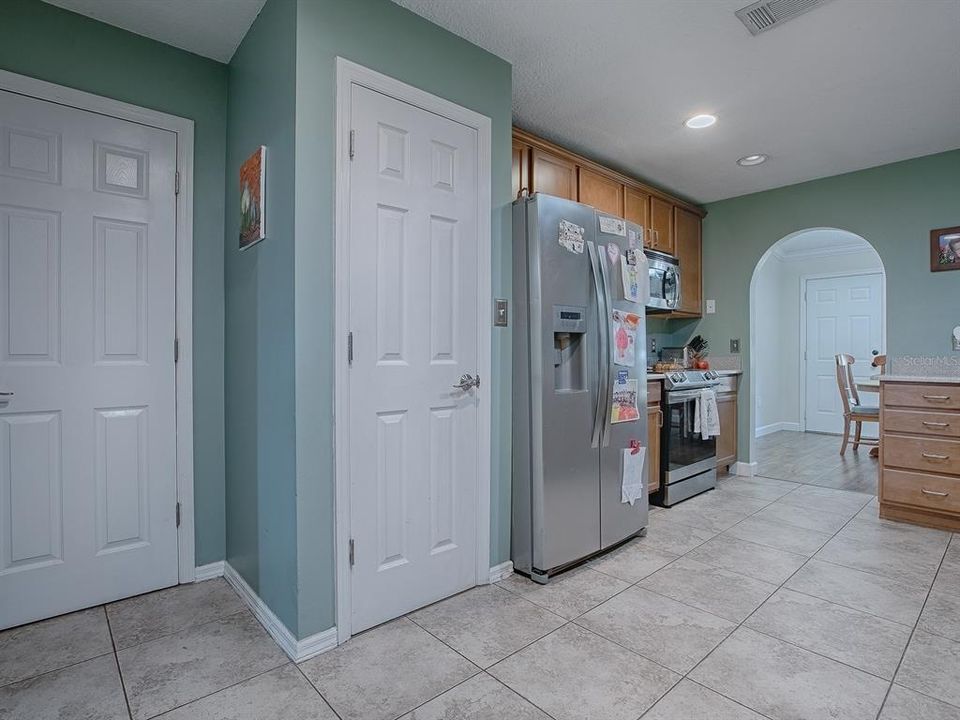 Kitchen with double pantry storage