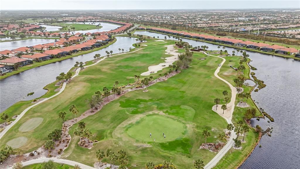 Golf Course view behind Condominium