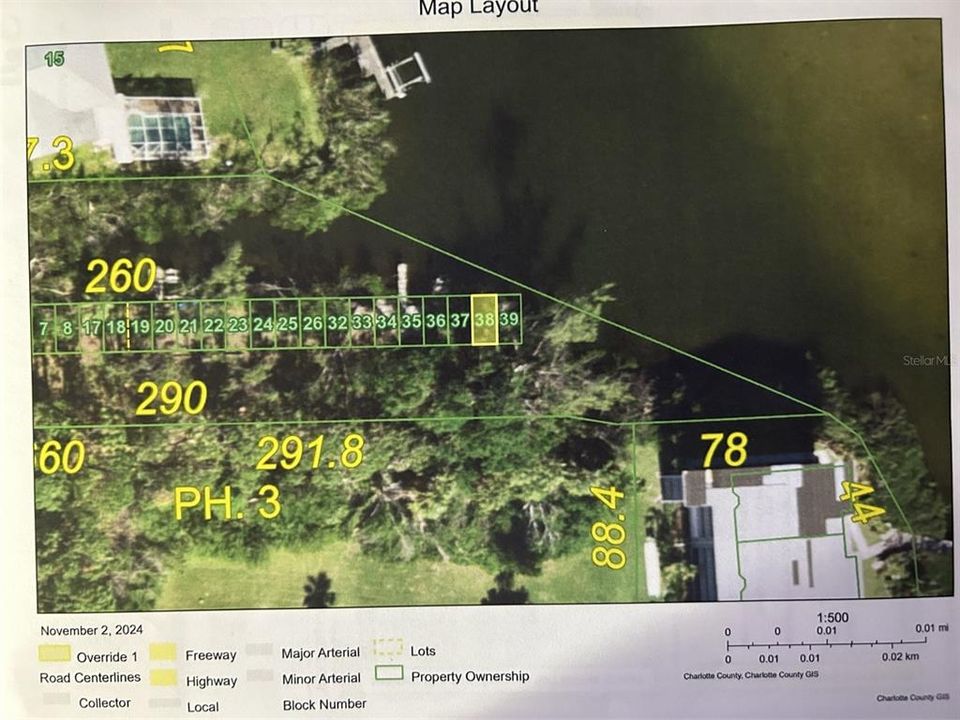 The property for the boat slip is 38.  It is one lot from Gottfried Creek.