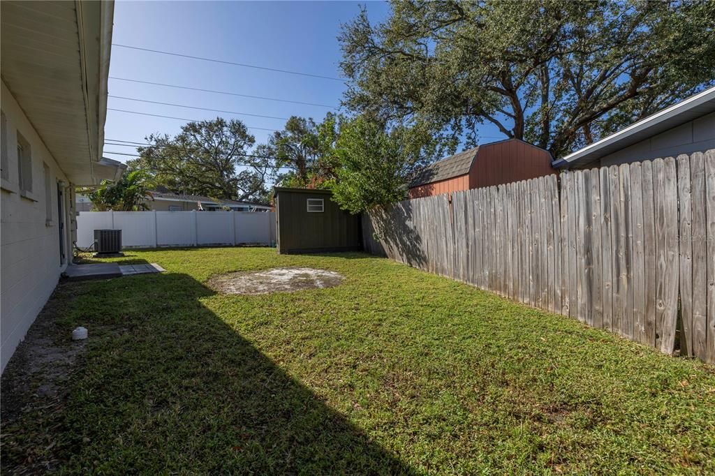 Spacious fenced in back yard.