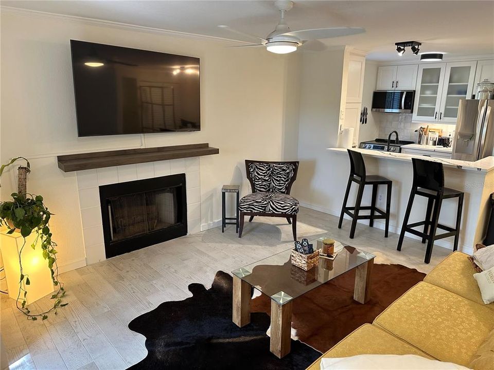 view of living room from front door