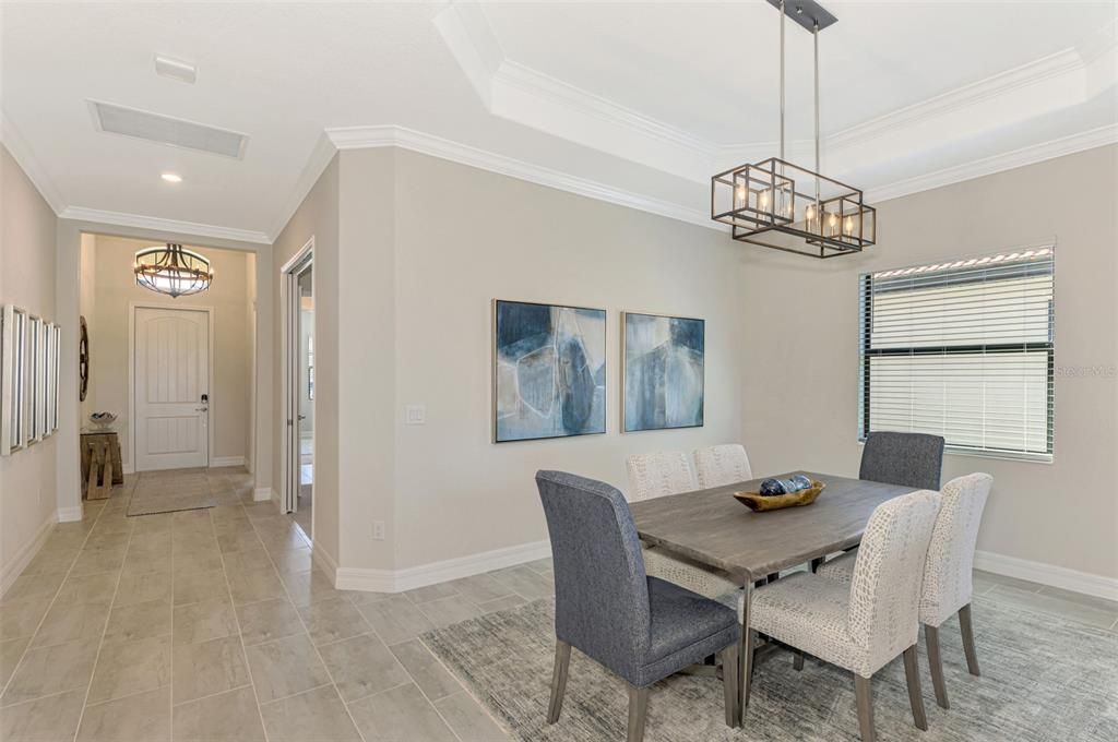 Dining Room with beautiful lighting