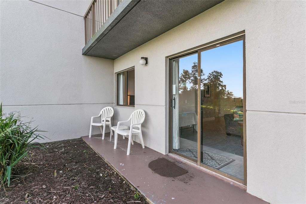 outdoor patio area to enjoy your coffee!