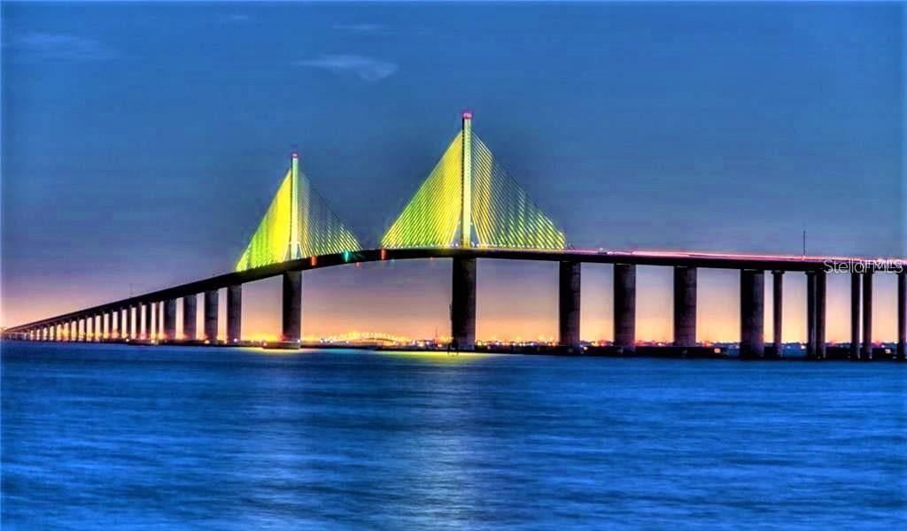 The Sunshine Skyway Bridge is the entry and exit point for cruise ships