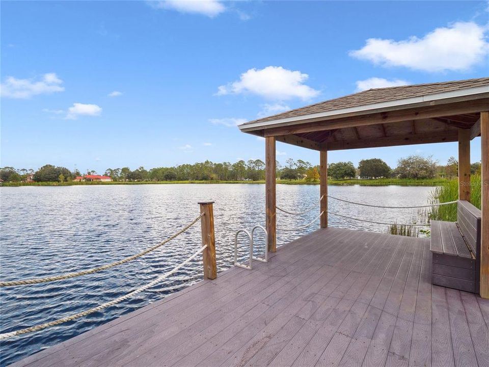 DOCK ON SANDHILL CRANE LAKE.